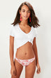 Patterned Sides Shirred Bikini