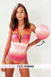 Patterned Textured Halter-neck Swimwear