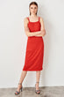 Red Strap and Back Knit Dress
