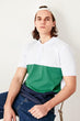 White Men Paneled Polo Collar T-Shirt