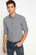 Male Navy Blue Plaid Shirt