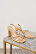 Gold Metallic Women Heels Shoes