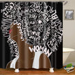 Afro Black Girl Shower Curtain