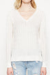 Women Raw White Sweater