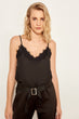 Black Lace Detail Blouse Sexy Sleeveless Top Summer Women Ladies Blouse