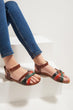 Black Red Women Sandals