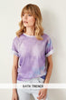 Purple Tie Dye Basic Knitted T-Shirts