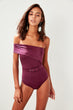 Belt Detail One Shoulder Swimwear