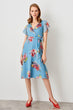 Blue Floral Pattern Dress