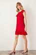 Red Flywheel Detail Dress