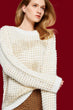 Women Raw White Sweater