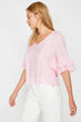 Women Pink Ruffle Detail Blouse