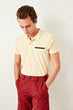 Yellow Men 'S Cotton T-Shirt-Polo Collar Pocket Polo Collar T-Shirt