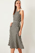 Black Striped Lacing Detail Dress
