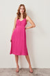 Fuchsia Button Detail Dress Viscose