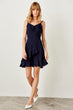 Navy Blue Ruffle Detail Dress