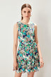 Multicolour Flower Patterned Knitted Dress