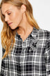 Women Black Plaids Shirt