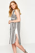 Women Black Striped Tunic