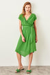 Green Lacing Detail Dress