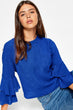 Women Saks Blue T-Shirt