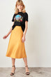 Trendyol Mustard Satin Skirt TOFSS19WX0013