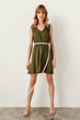 Khaki Shoulder Detail Dress