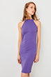 Purple Halter-Neck Knitted Dress