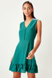 Green Collar Detail Dress