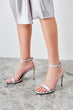 Silver Metallic Women Heels Shoes