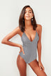 Striped Back Cross Strap Detail Swimsuit