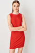 Red Zipper Knitted Dress