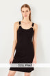 Black Buckle Detail Knit Dress