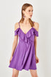 Purple Ruffles Knitted Dress