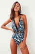Patterned Ribbon Accessorized Swimwear