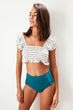 Petrol Ruffle Detail Bikini