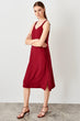 Burgundy Side Button Detail Dress