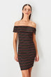 Black Striped Knit Dress