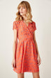 Orange Button Detail Dress