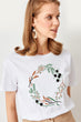 Summer White Embroidered Knitted Streetwear Women Basic Casual T Shirt