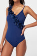 Navy Blue Flower Detail Swimsuit