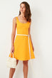 Orange Halter Knitted Dress