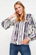 Women Raw White Print Blouse