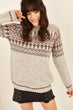 Women Gray Diamond Silvery Soft Textured Sweater