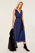 Advanced Luminous Dark Blue Belt Evening Dress