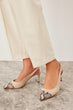 Beige Suede Women 'S Heels Shoes