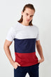 Burgundy Men Panelled T-Shirts