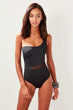 Black One Shoulder Swimwear