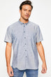 Male Blue Stripe Shirt