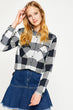 Women Black Plaid Shirt